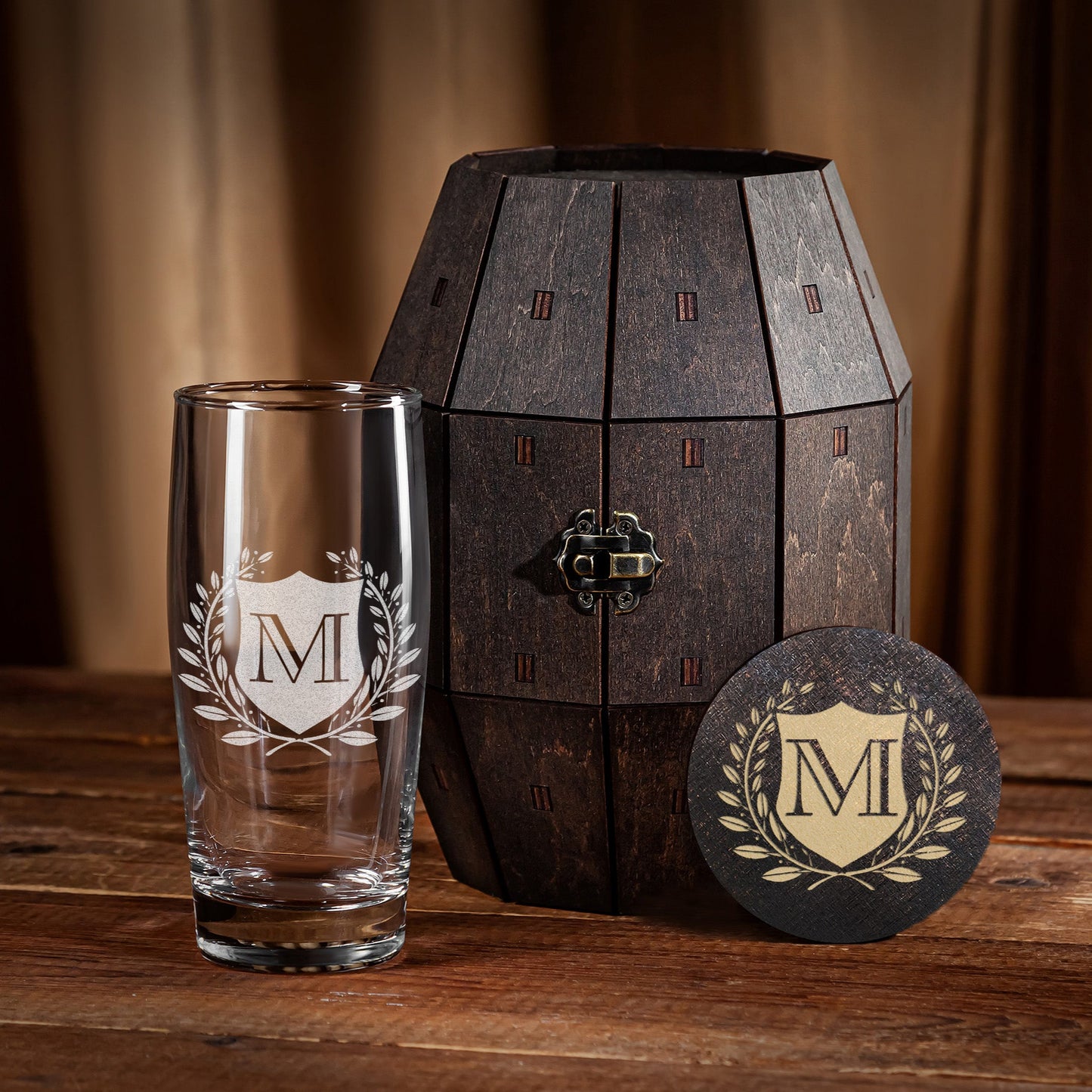 Best Man & Groomsmen Gift – Personalized Beer Glass Barrel Set