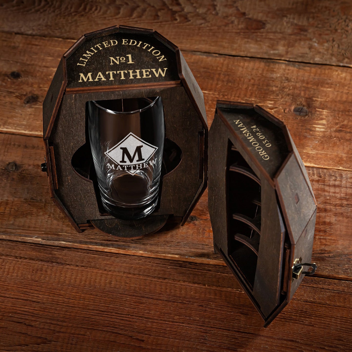 Groomsmen Personalized Beer Barrel Gift Set