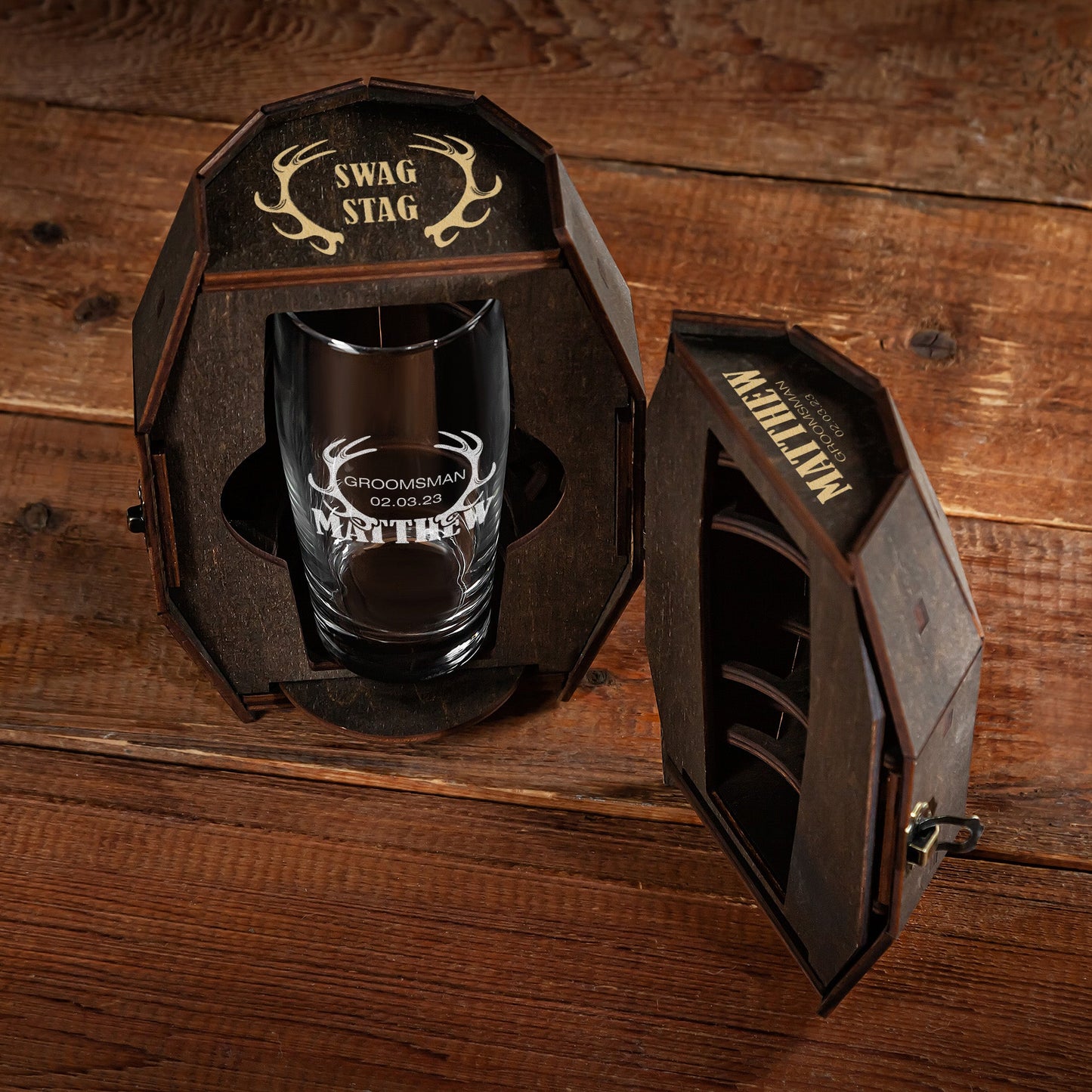 Personalized Beer Barrel Gift for Groomsmen – Deer Antlers