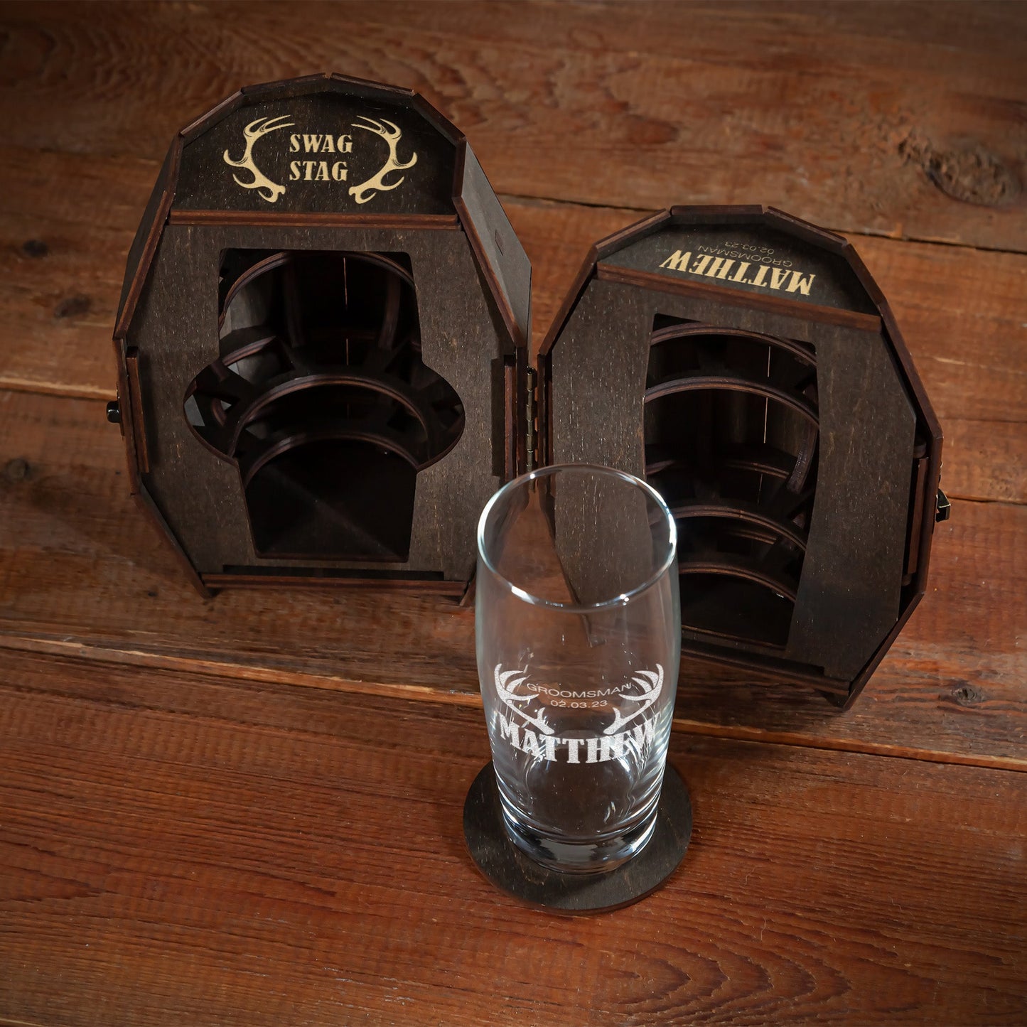 Personalized Beer Barrel Gift for Groomsmen – Deer Antlers