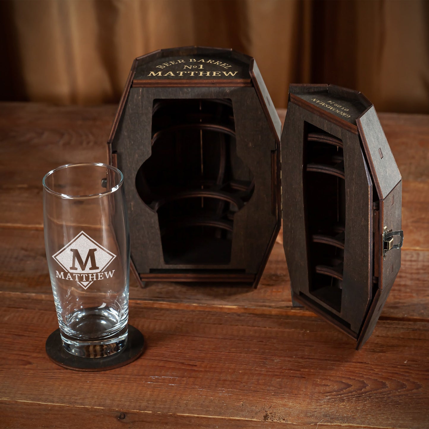 Groomsmen Personalized Beer Barrel Gift Set