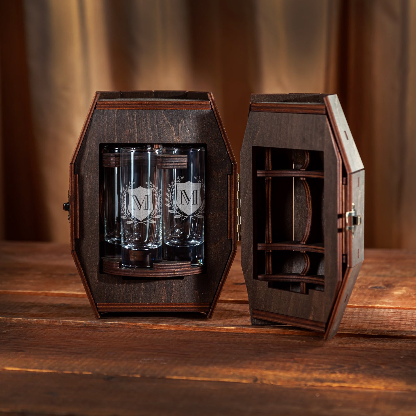 Groomsmen Gift – Revolver Barrel Shot Glass Set – Personalized