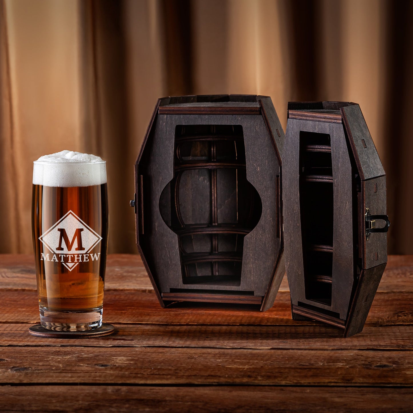 Groomsmen Personalized Beer Barrel Gift Set