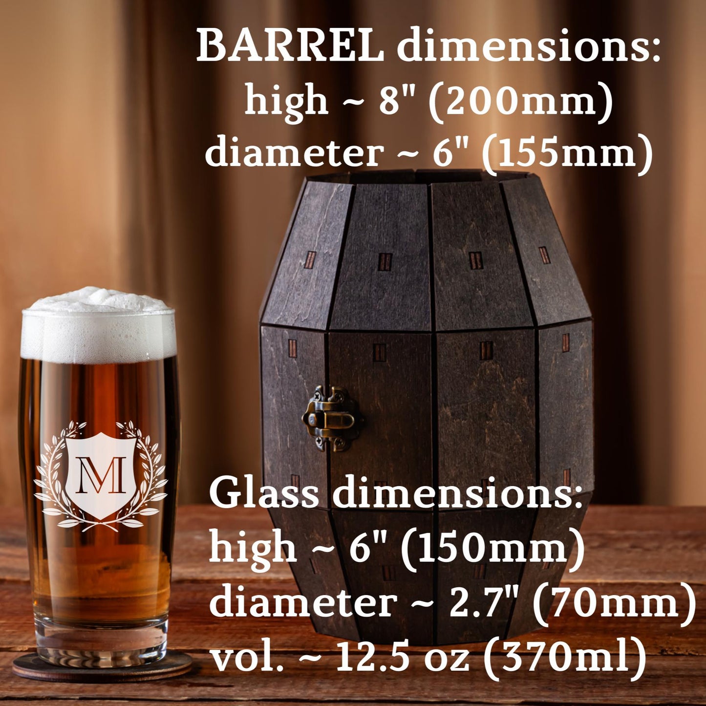 Best Man & Groomsmen Gift – Personalized Beer Glass Barrel Set
