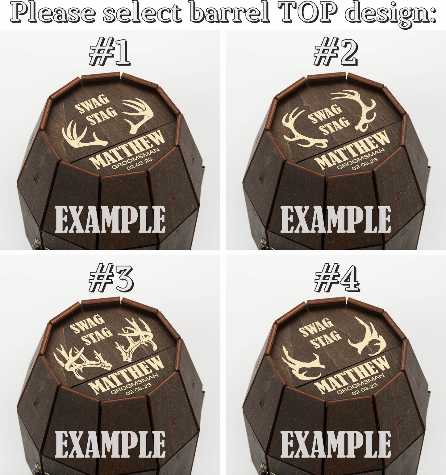 Personalized Beer Barrel Gift for Groomsmen – Deer Antlers