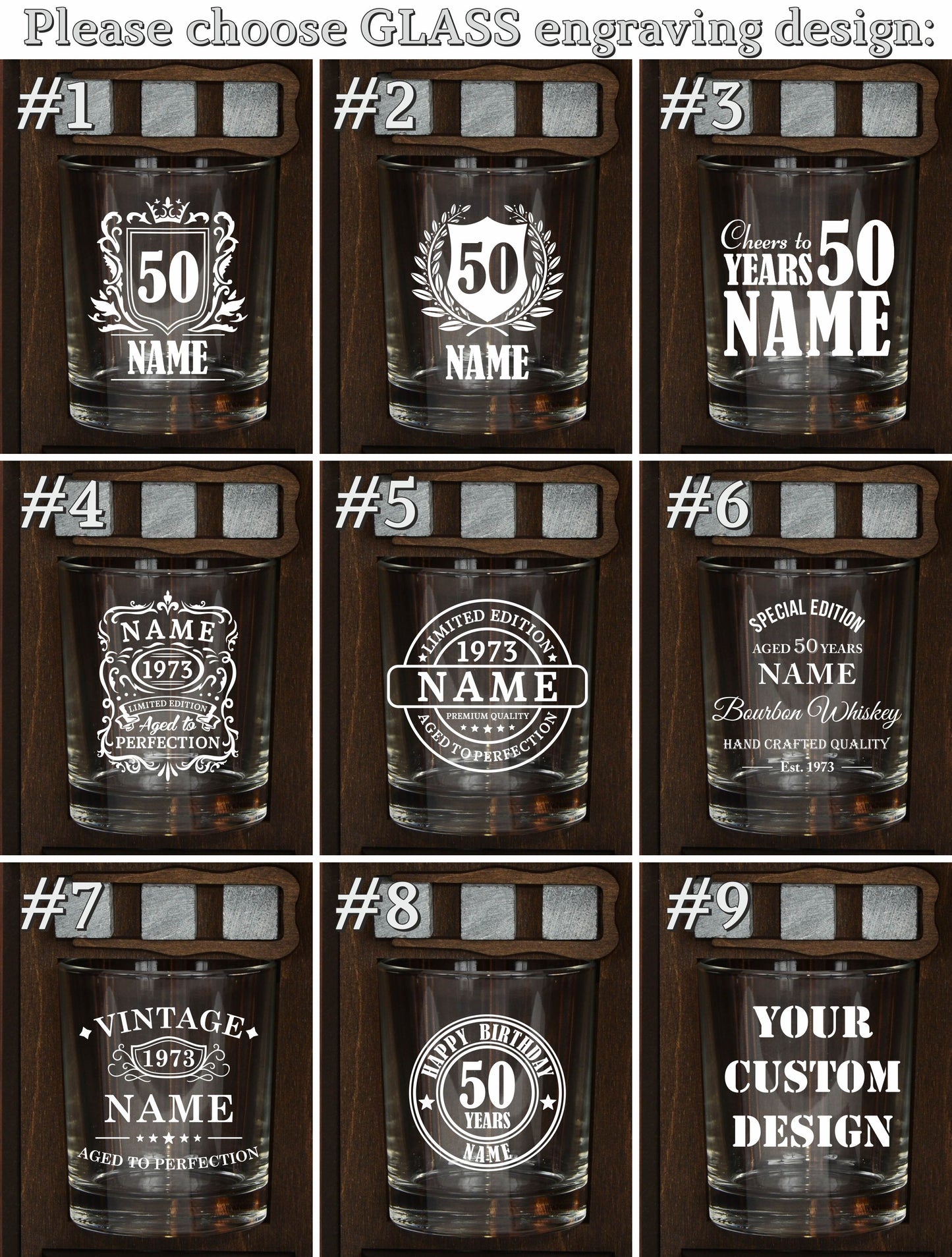 Personalized Whiskey Glass Set in Wooden Barrel – Birthday Gift for Men