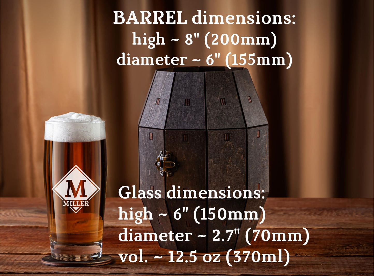 Groomsmen Personalized Beer Barrel Gift Set