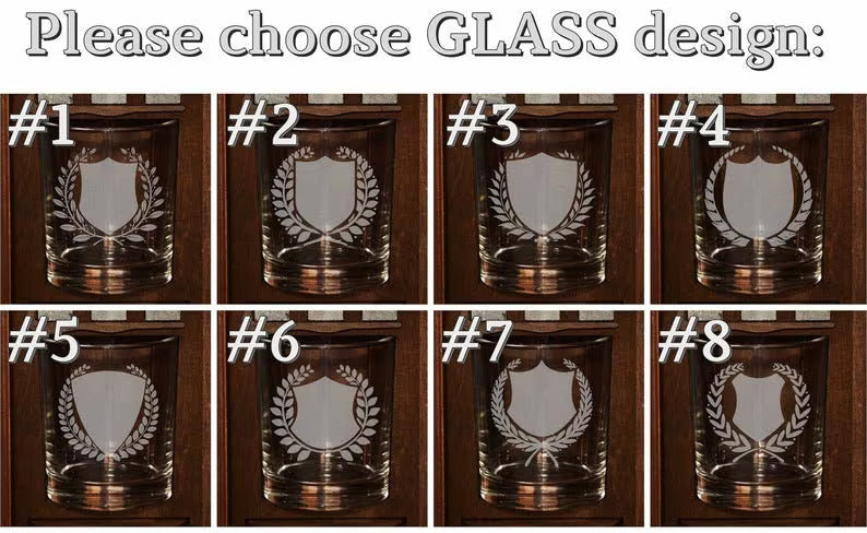 Wedding Officiant Gift - Personalized Whiskey Glass Set in Wooden Barrel