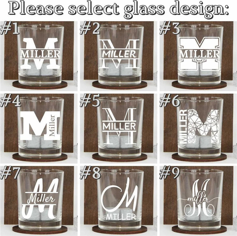 Unique Gift for Him - Custom Whiskey Glass in a Wooden Barrel