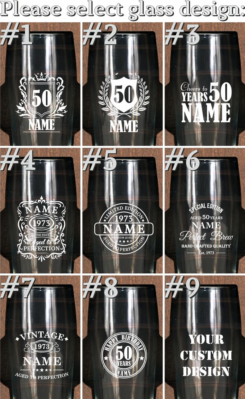 Personalized Beer Glass in Wooden Barrel – Birthday Gift for Him