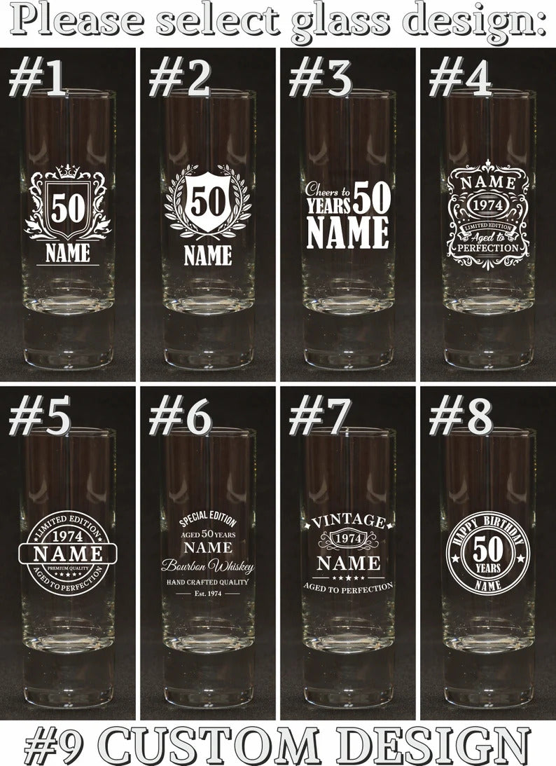 Personalized Shot Glass Set in Wooden Barrel – Birthday Gift for Him