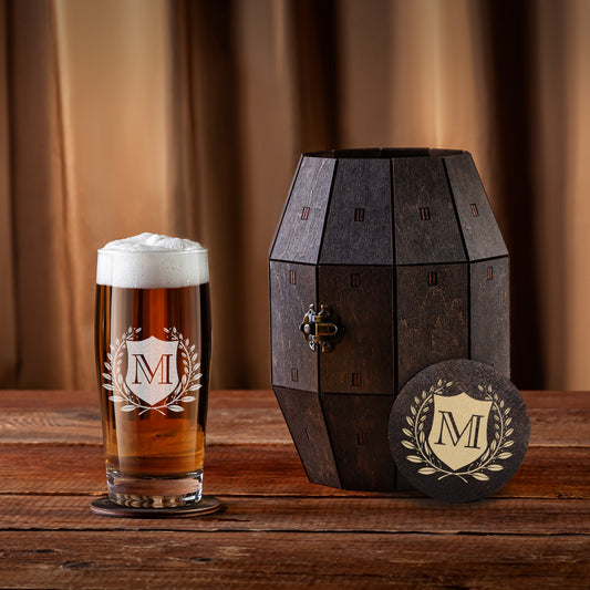 Best Man & Groomsmen Gift – Personalized Beer Glass Barrel Set