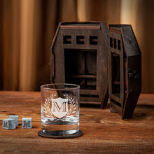 Load image into Gallery viewer, Groomsmen Gifts Personalized Whiskey Glasses Set in a Wooden Barrel – Groomsman Proposal, Gift for Best Man, Wedding Favors
