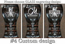 Load image into Gallery viewer, Bridesmaid Gift Personalized Wine Glass in a Wooden Barrel, Bridesmaid Proposal, bridal party gifts
