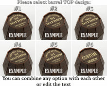 Load image into Gallery viewer, Groomsmen Gifts, Personalized Beer Glass Set in Wooden Barrel, Groomsman Proposal, Best Man Gift
