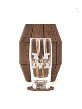 Load image into Gallery viewer, Groomsmen Gifts, Personalized Beer Glass Set in Wooden Barrel, Groomsman Proposal, Best Man Gift
