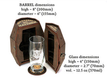 Load image into Gallery viewer, Groomsmen Gifts, Personalized Beer Glass Set in Wooden Barrel, Groomsman Proposal, Best Man Gift
