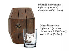 Load image into Gallery viewer, Wedding Officiant Gift, Personalized Whiskey Glass Set in Wooden Barrel, Gift for Pastor, Best Officiant Ever
