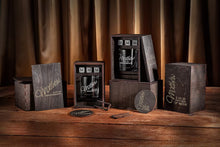 Load image into Gallery viewer, Groomsmen Gifts Personalized Whiskey Glass Set with Wood Box, Groomsman Proposal, Best Man, bachelor party gift
