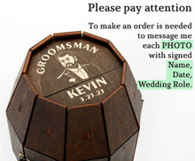 Load image into Gallery viewer, Custom Groomsman Barrel with Drawing from Photo
