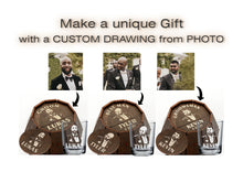 Load image into Gallery viewer, Custom Groomsman Barrel with Drawing from Photo
